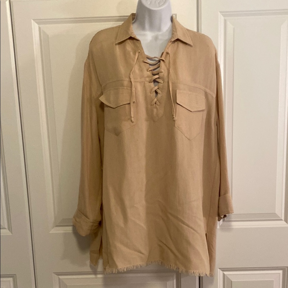 Umgee Tan Tunic with Classic Casual Style